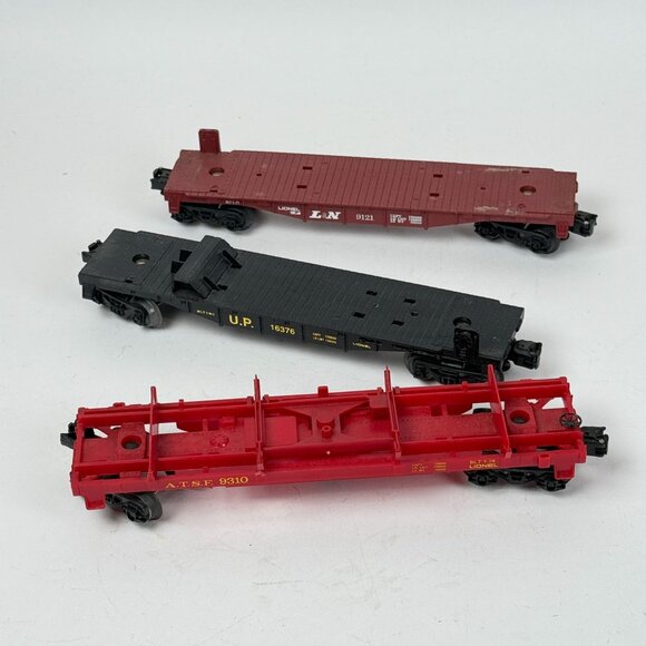 Lionel Vintage O-O27 Gauge Flat Cars Lot of 3 Missing Pieces L&N UP ATSF - Picture 8 of 8